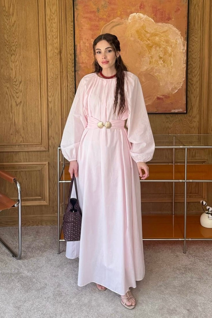 Maris Shell Dress In Blush Rose