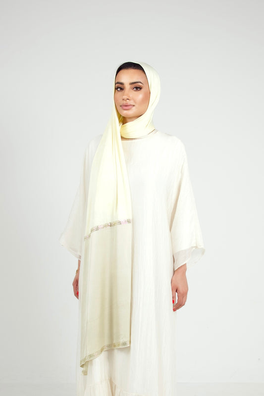 Dubai Satin jersey Scarf Soft Yellow