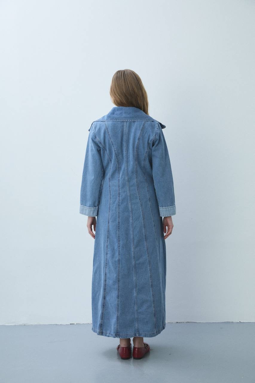Denim Zip Maxi Dress