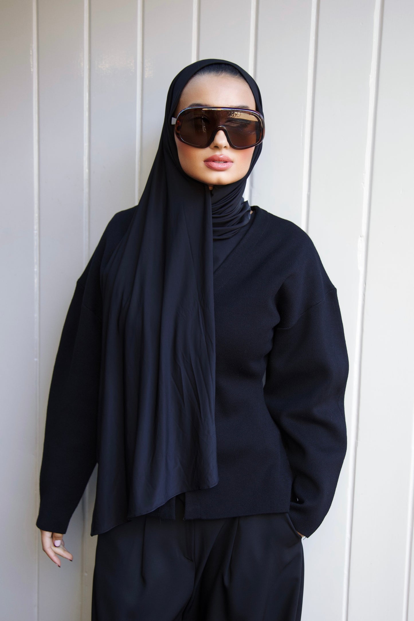 Liquid Jersey Scarf Black
