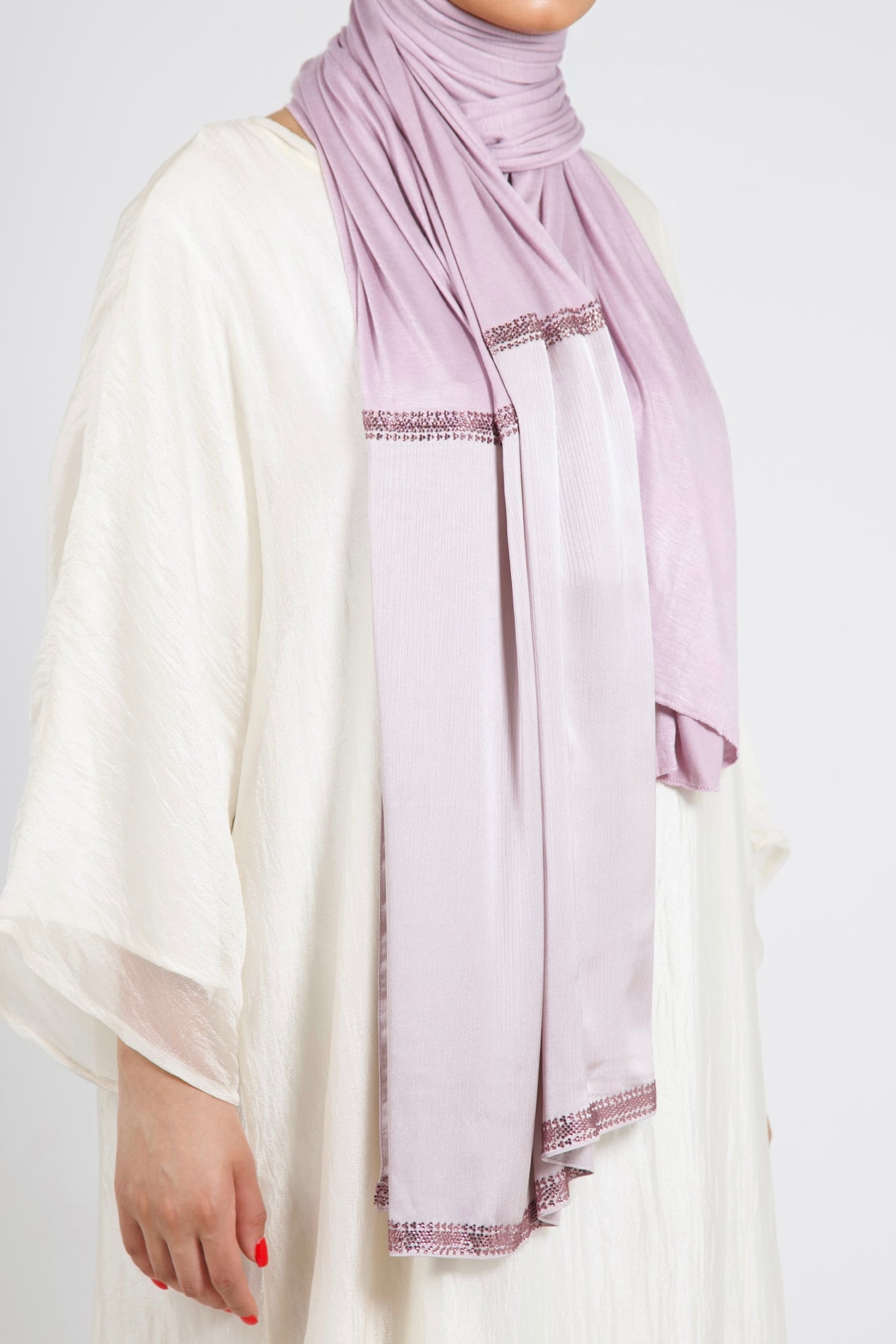 Dubai satin jersey scarf soft lavender