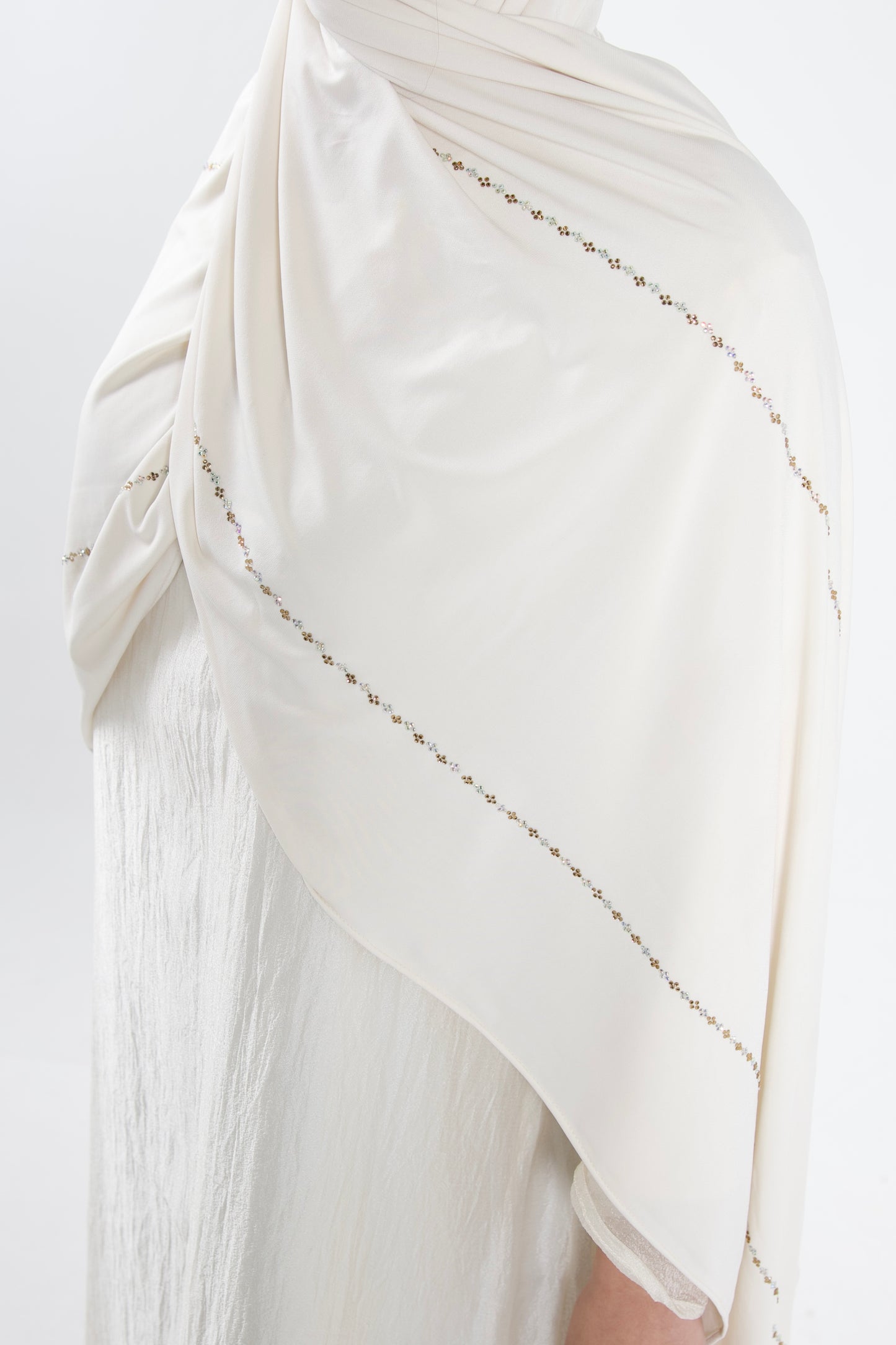 Jersey Scarf With Strass Off White