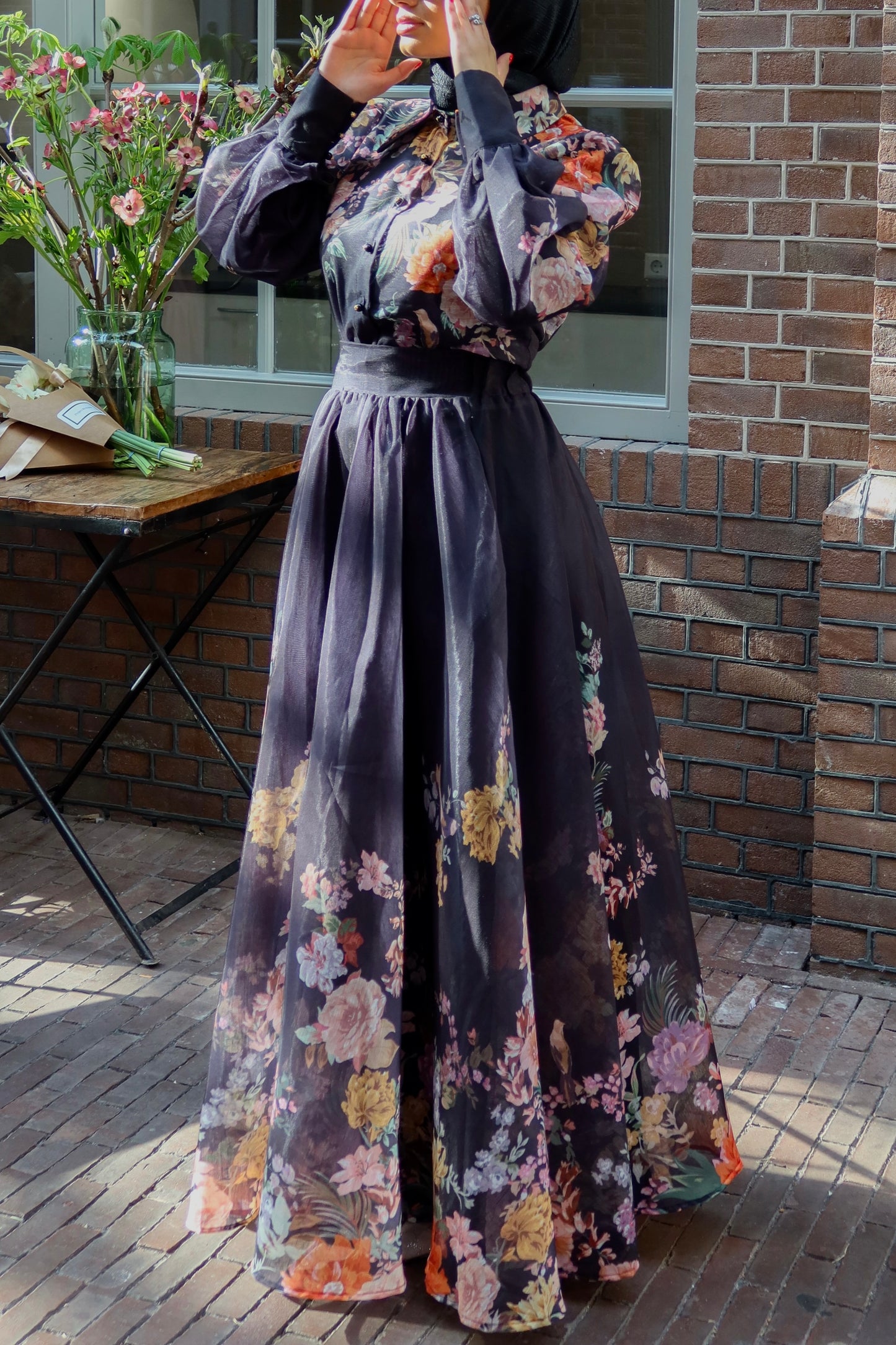 Black Floral Set