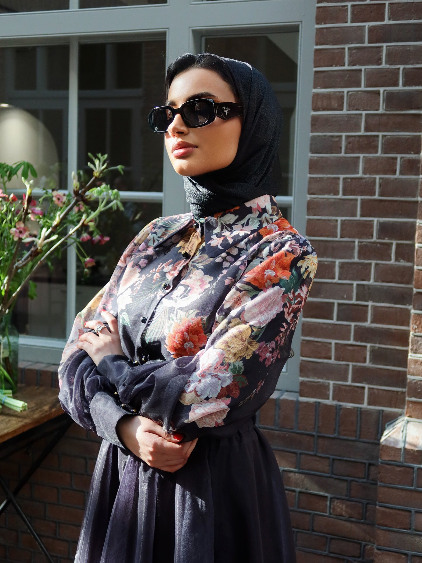 Black Floral Set