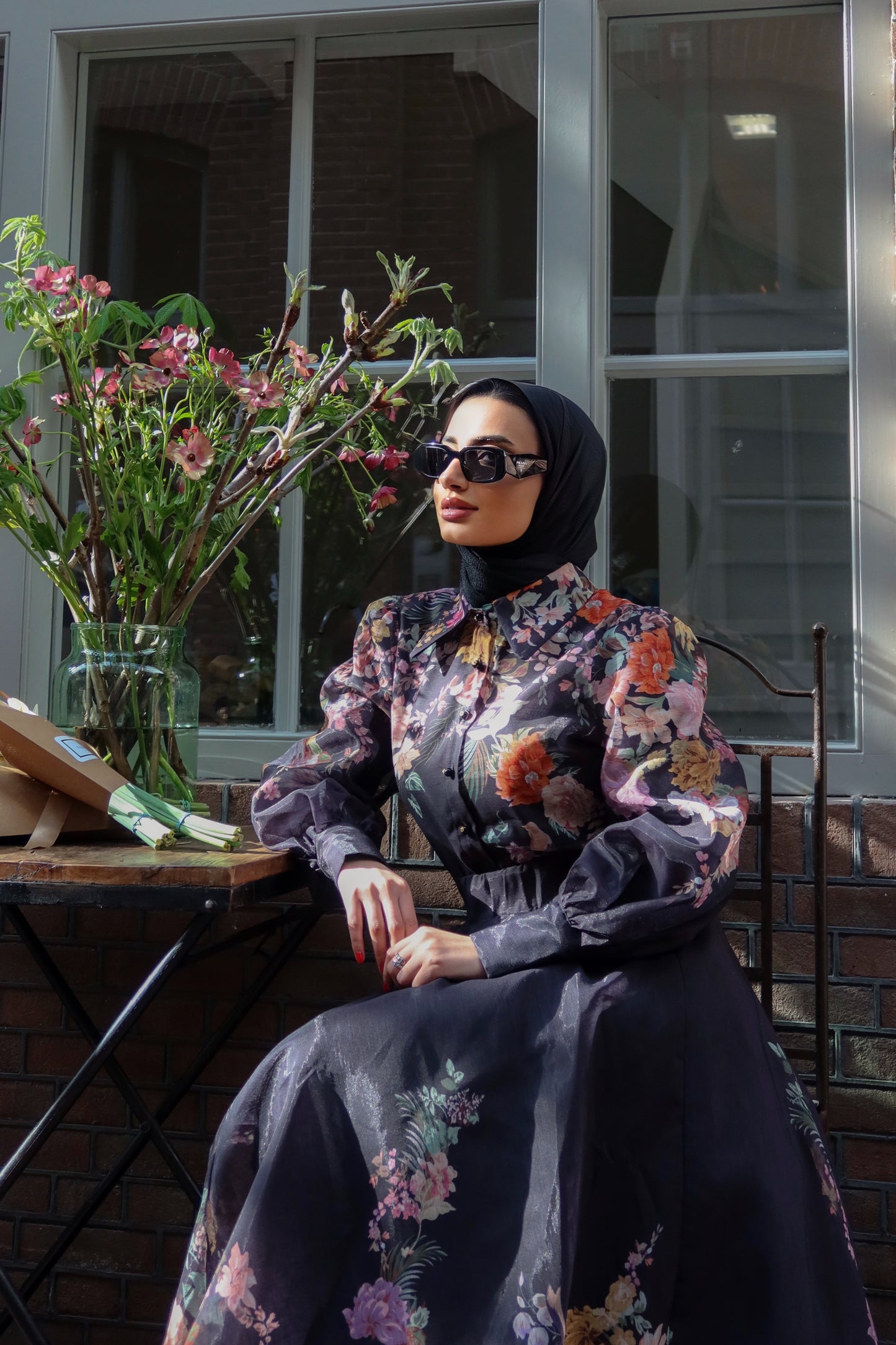 Black Floral Set