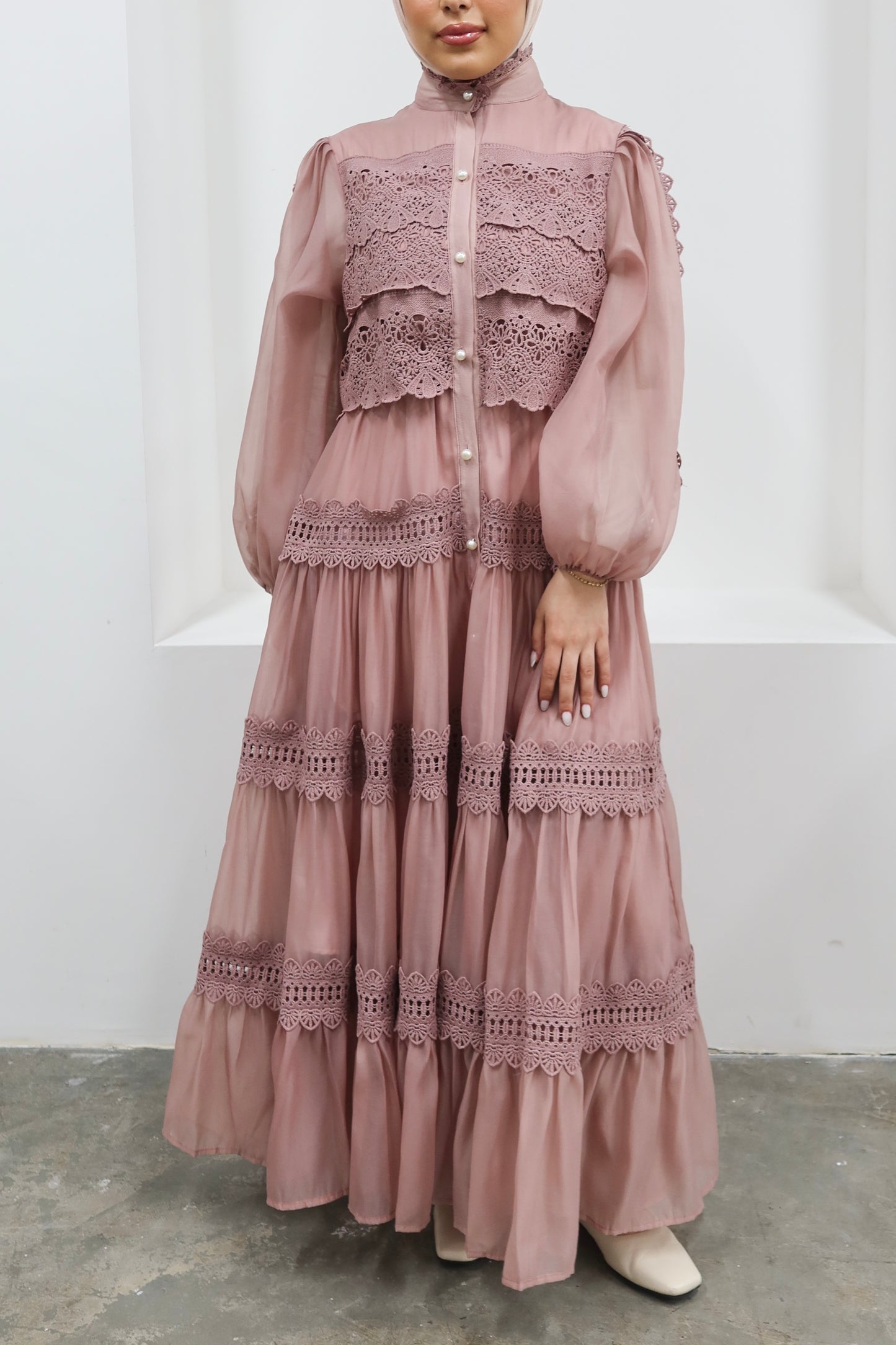 Organza Dress Old Pink