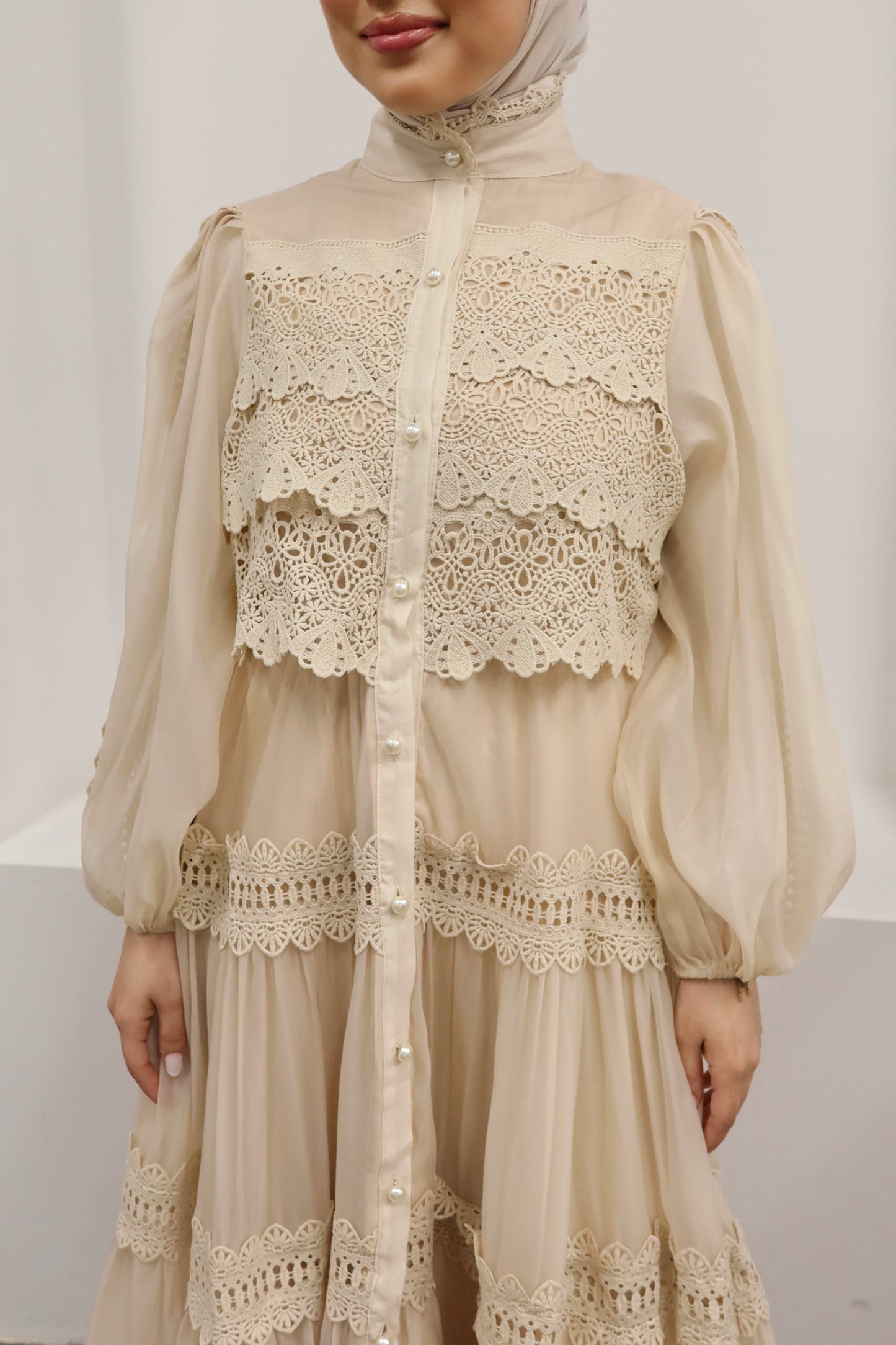 Organza Dress Beige