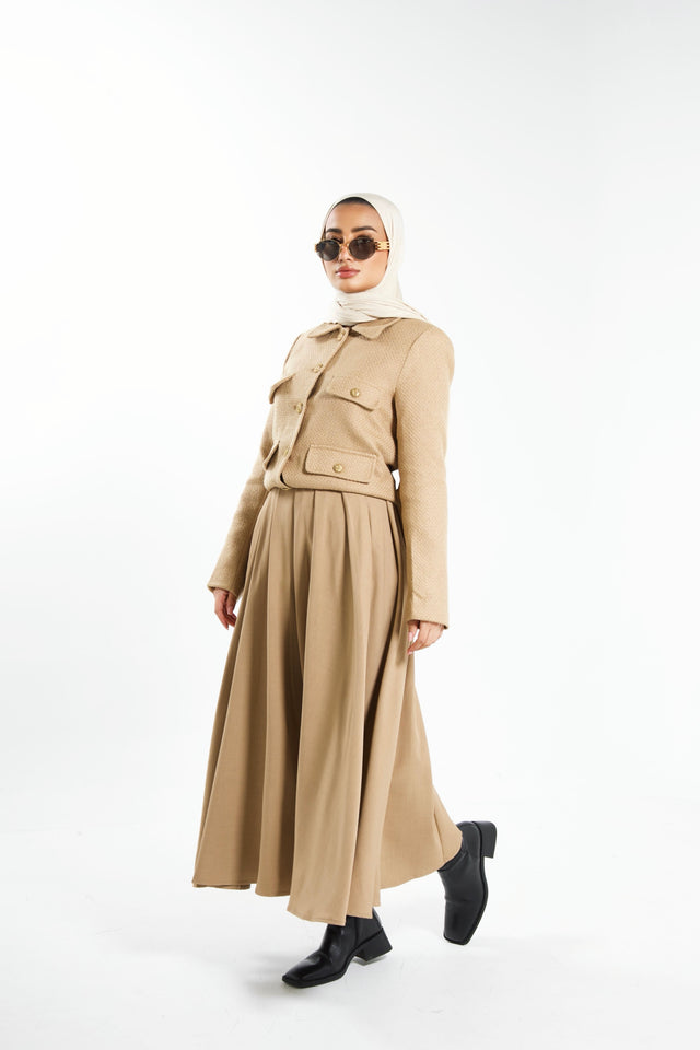 Pleated Skirt Camel