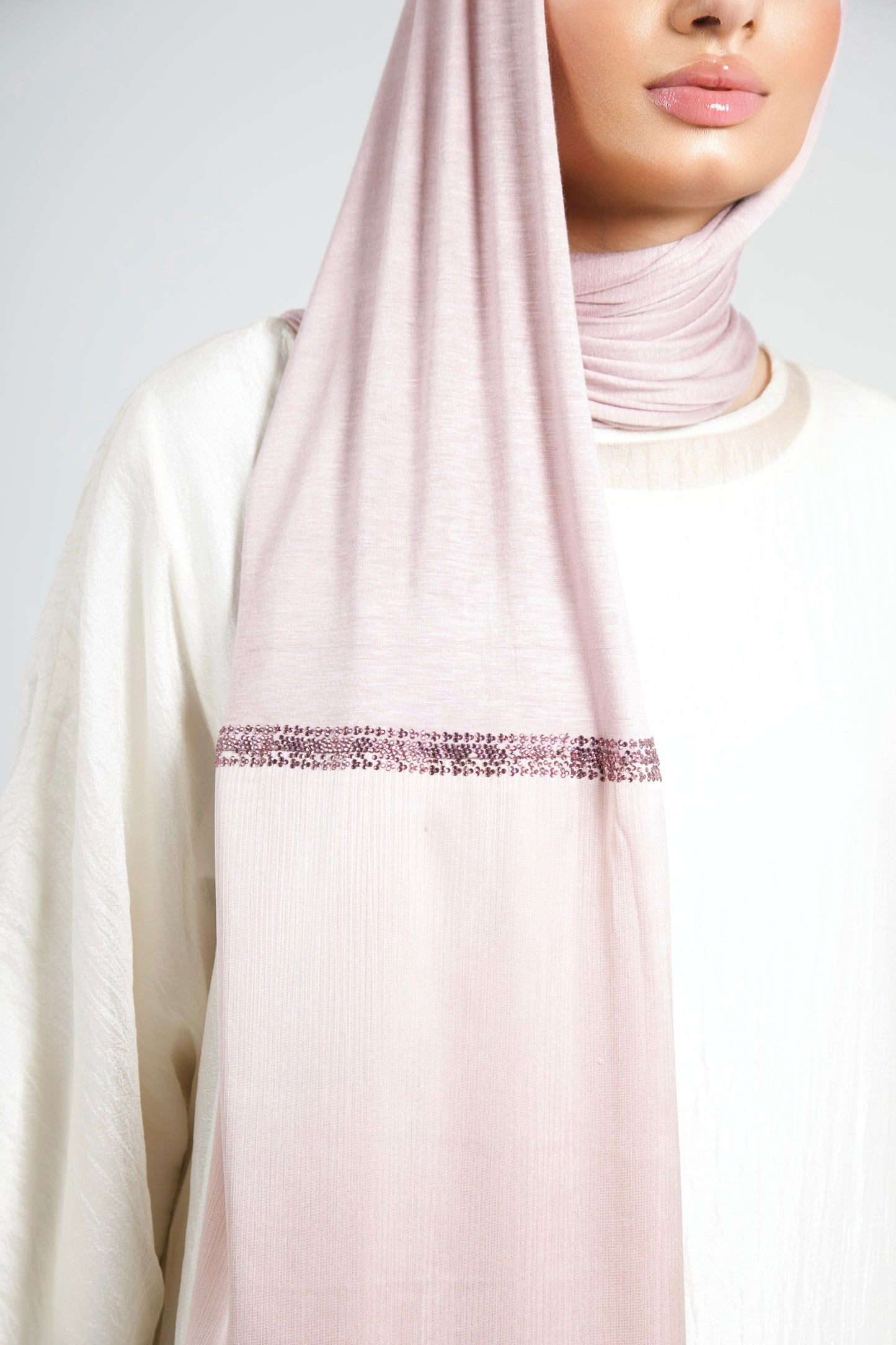 Dubai satin jersey scarf lilac