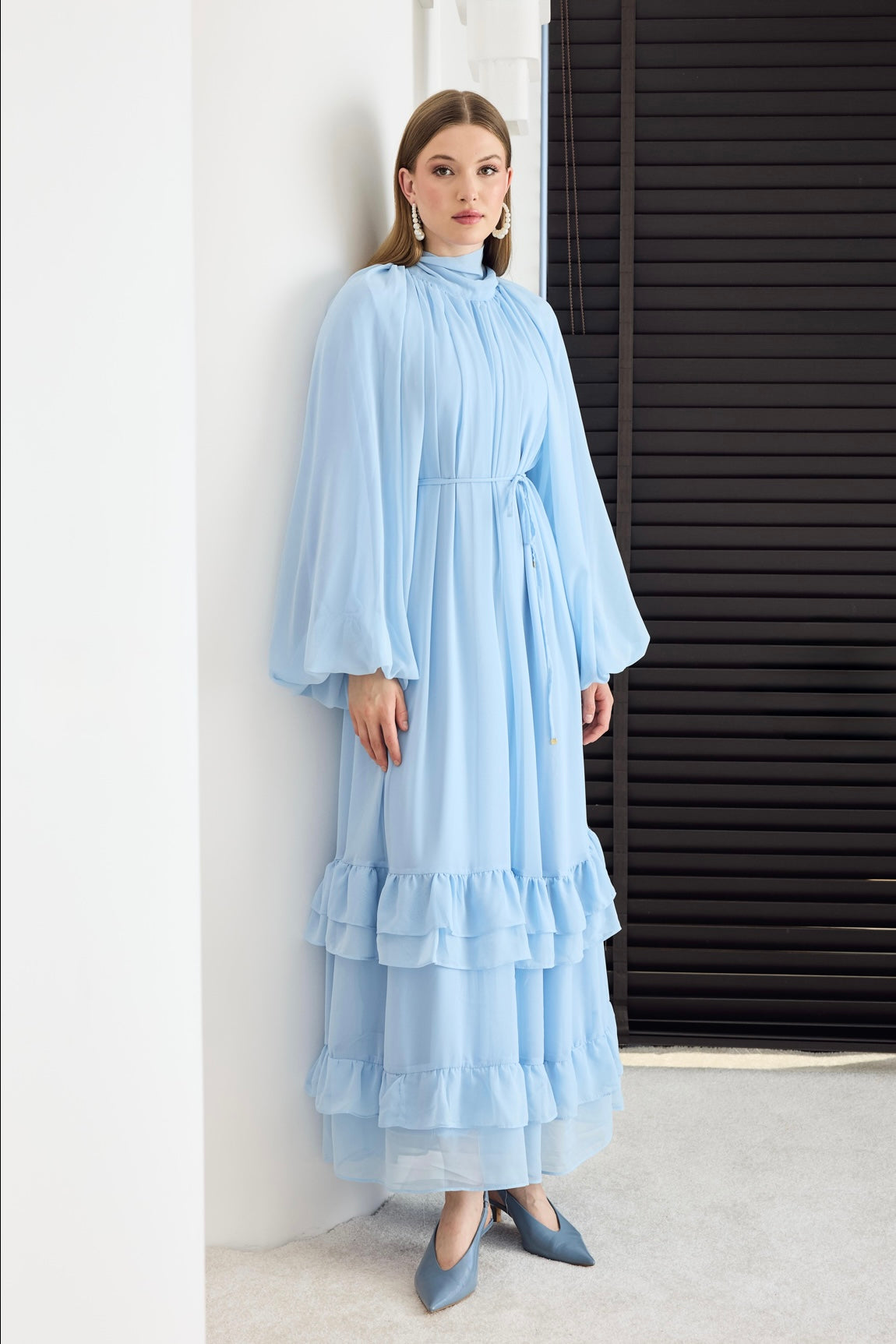 Sea Breeze Chiffon Maxi Dress