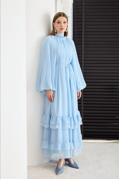 Sea Breeze Chiffon Maxi Dress
