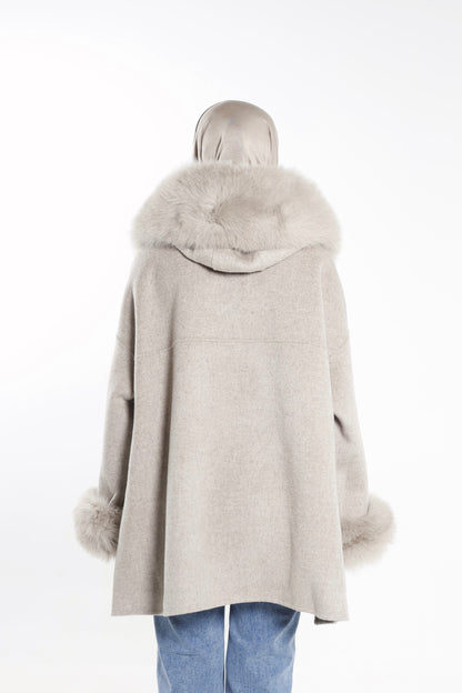 Cashmere Caot With Fur