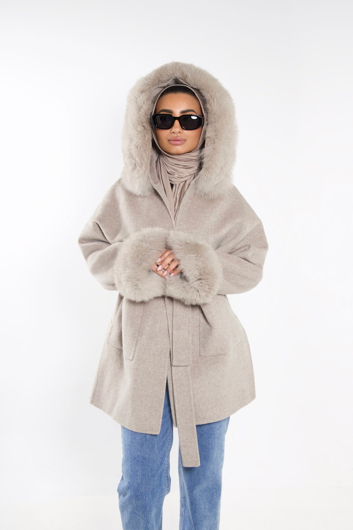 Cashmere Caot With Fur