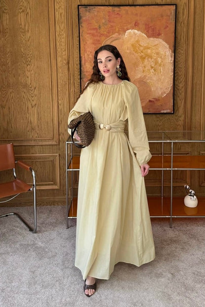 Maris Shell Dress In Sage Beige