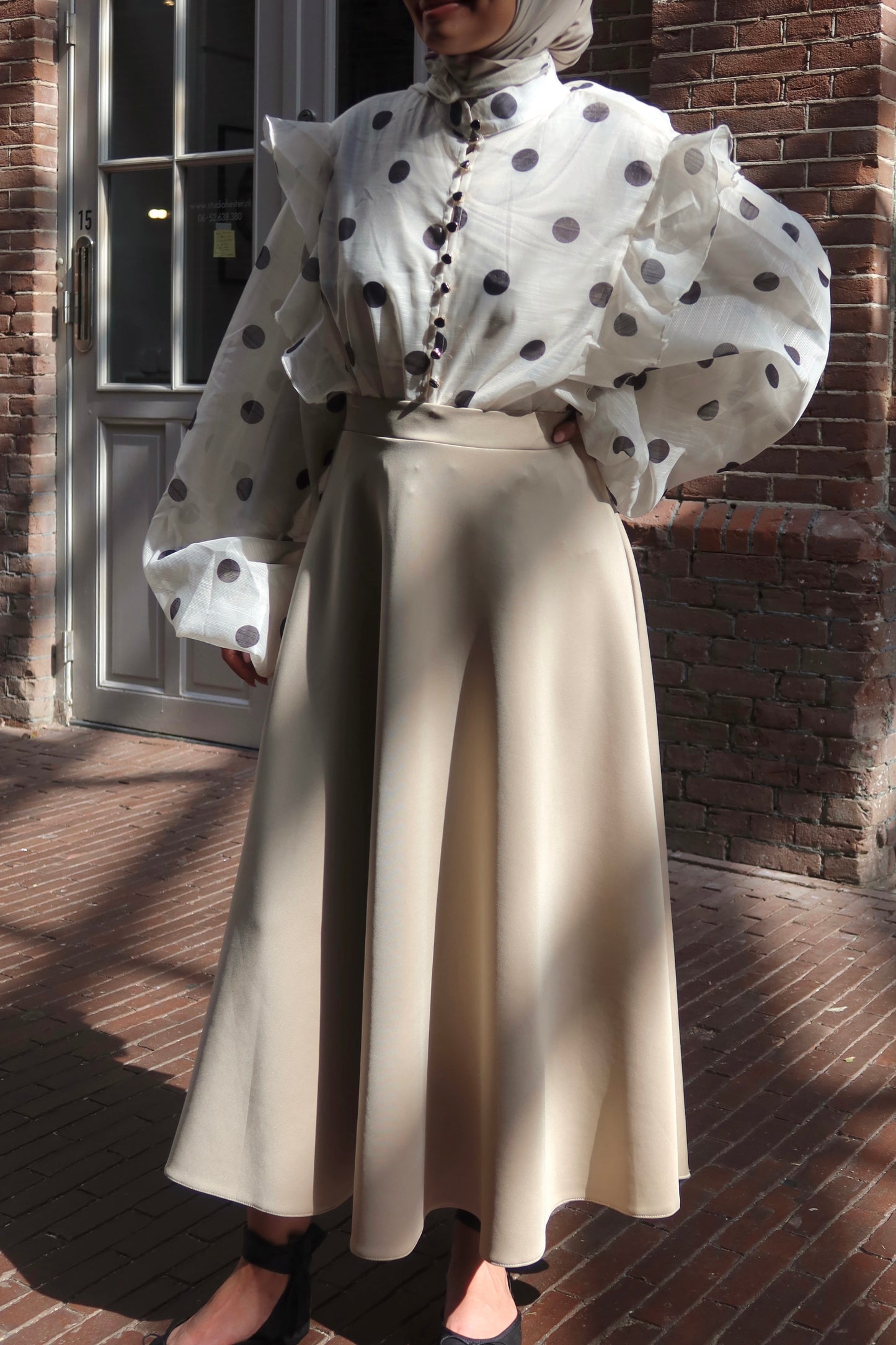 Blouse With Polka Dots and Ruffles