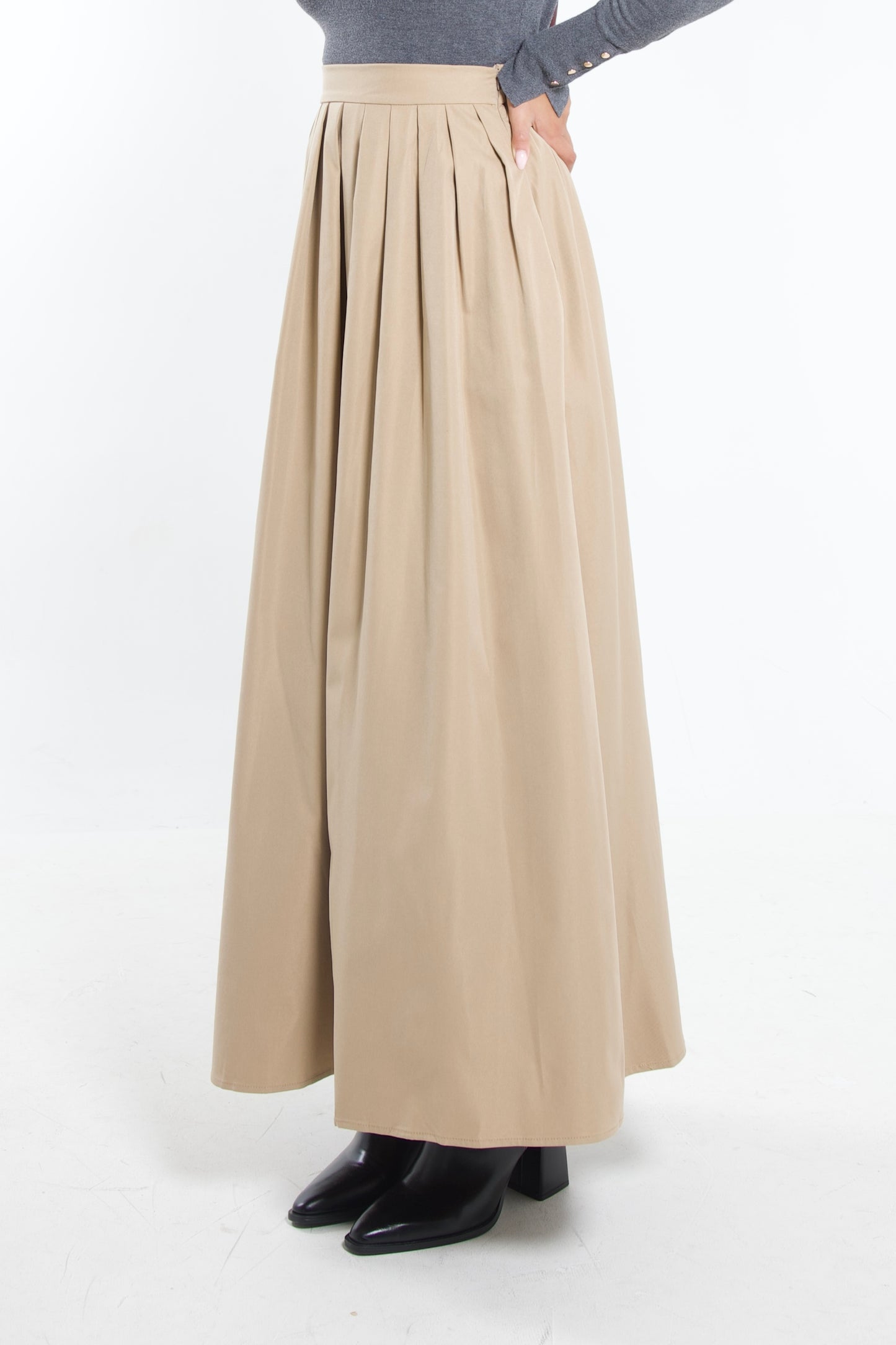 A - Line Long Skirt Camel