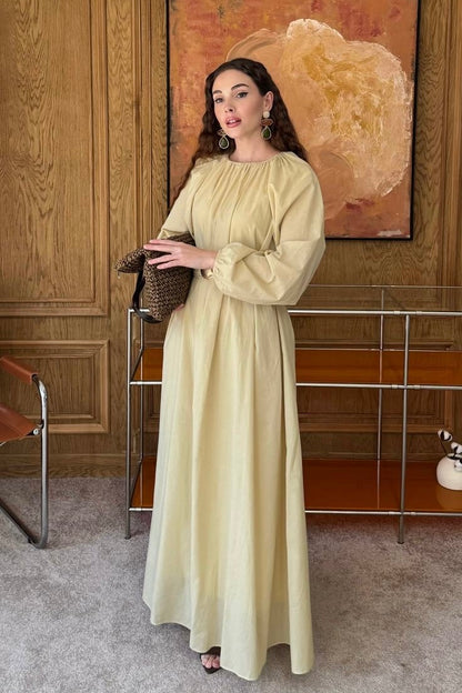 Maris Shell Dress In Sage Beige