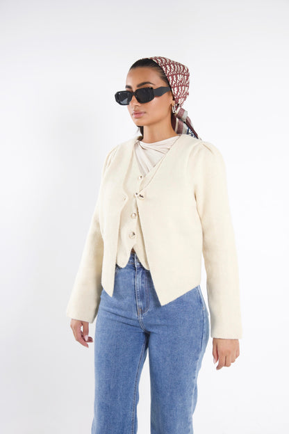 Waist Cardigan Gilet Bone