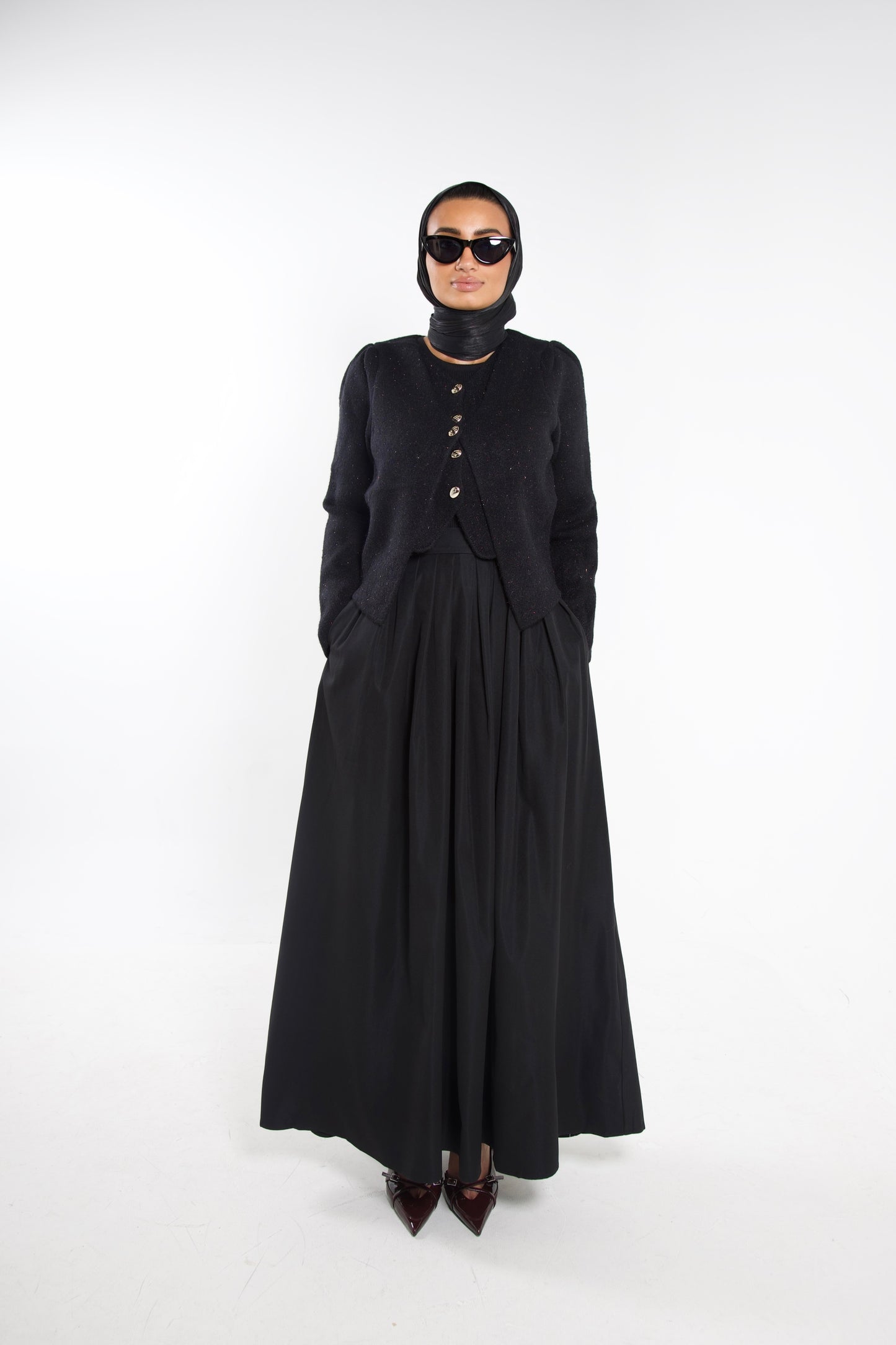 A Line Long Skirt Black