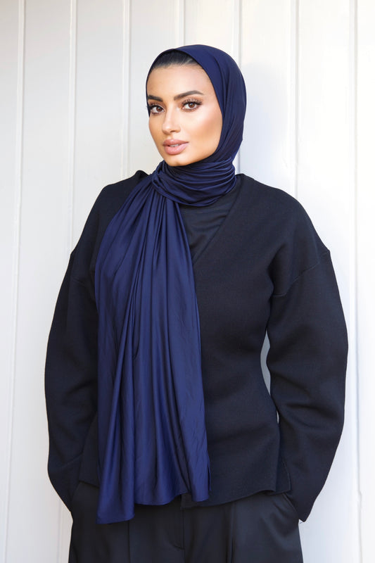 Liquid Jersey Scarf Midnight Blue