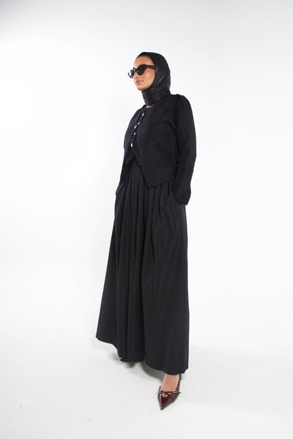 A Line Long Skirt Black