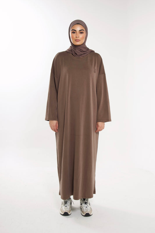 Basic Oversized Dress Brown