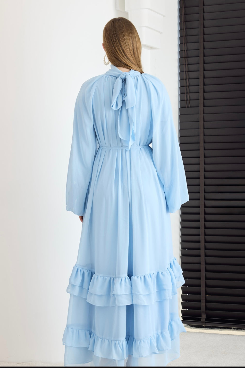 Sea Breeze Chiffon Maxi Dress