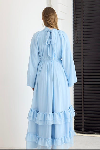 Sea Breeze Chiffon Maxi Dress