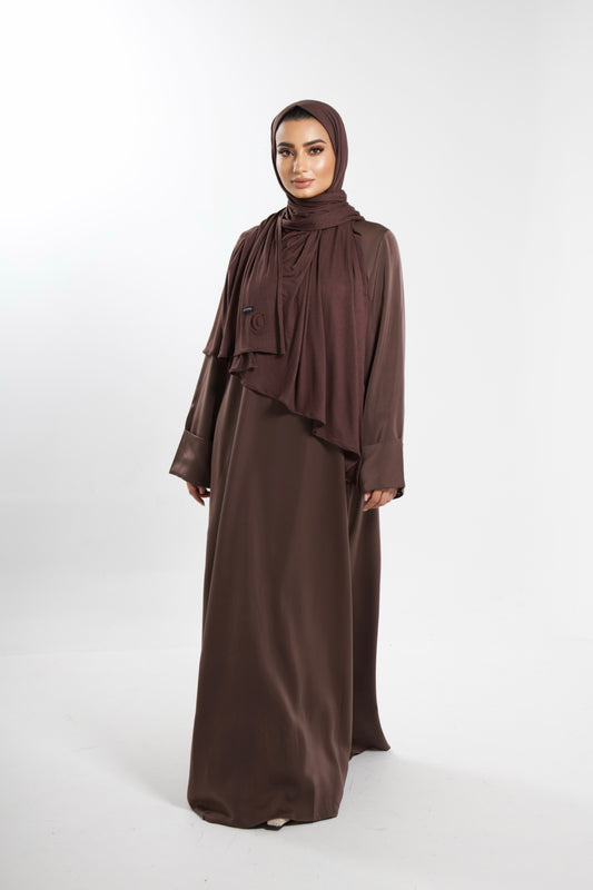 Abaya Silk Brown