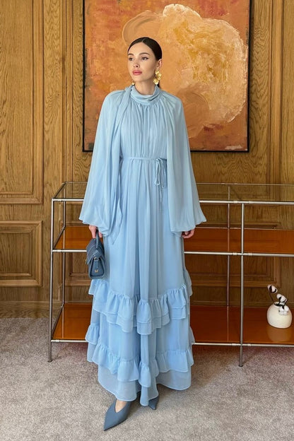 Sea Breeze Chiffon Maxi Dress