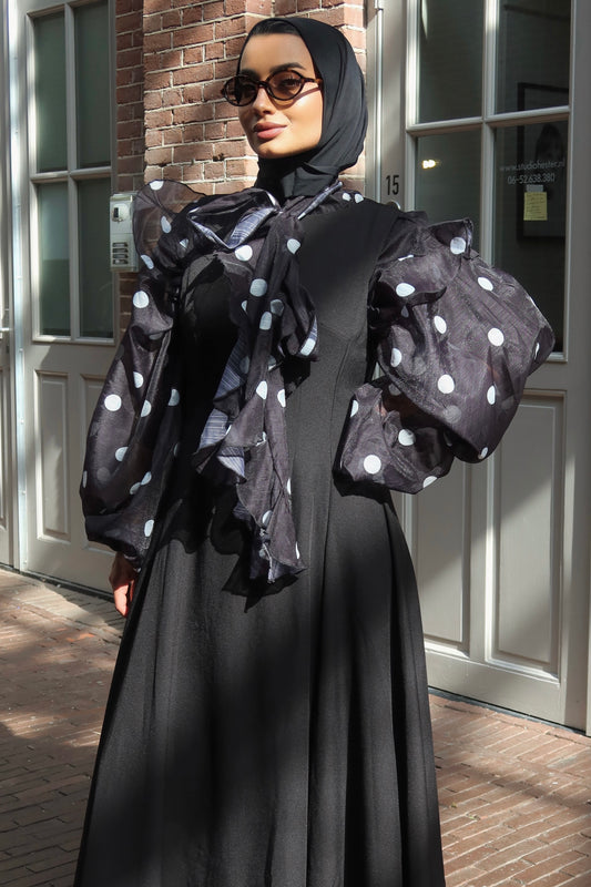 Elegant Black -Toned Pinafore Dress