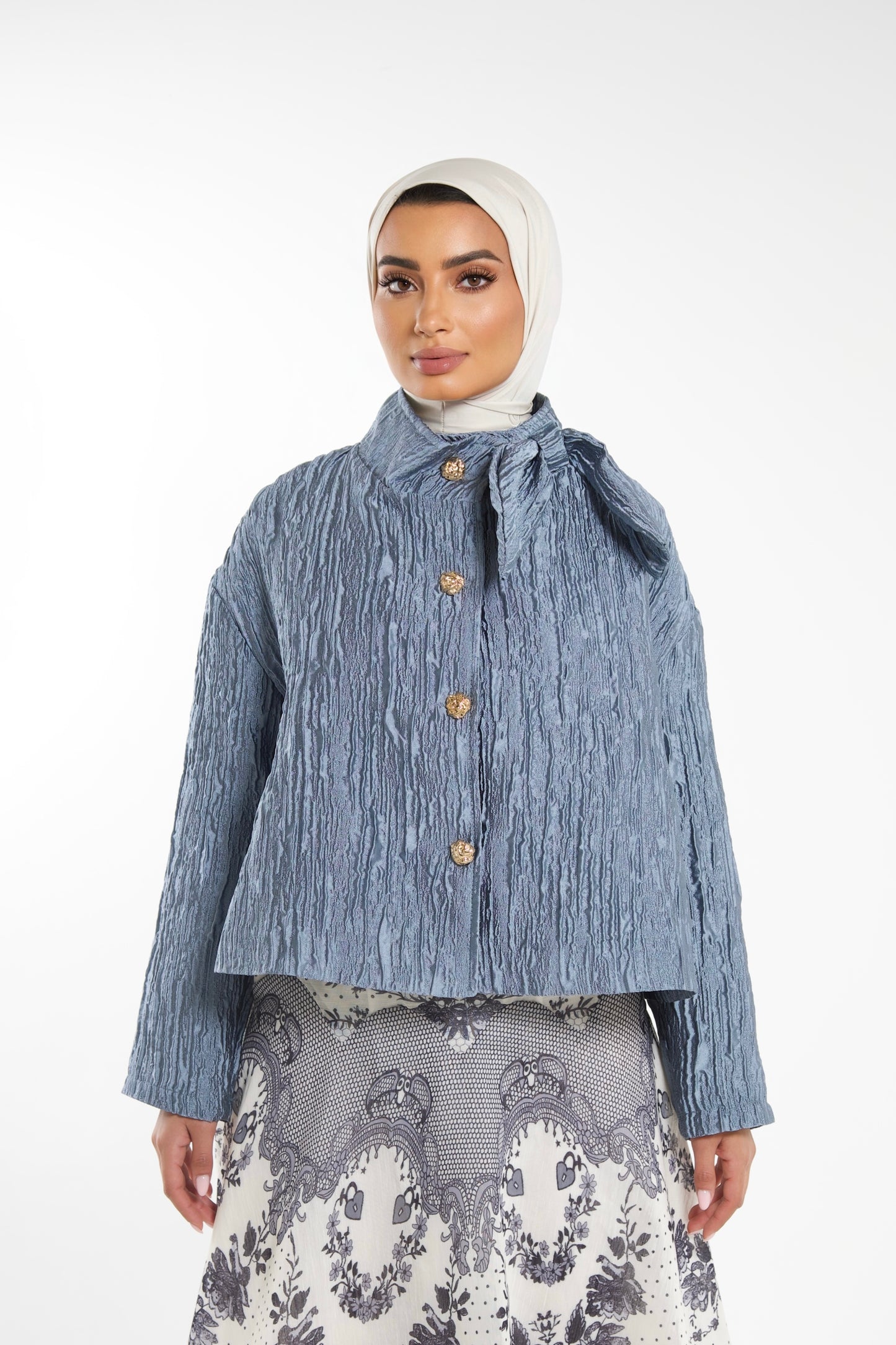 Cropped Jacket  Soft Blue