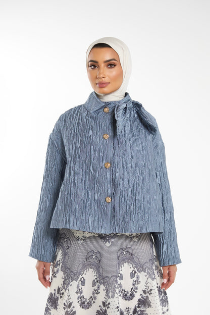 Cropped Jacket  Soft Blue