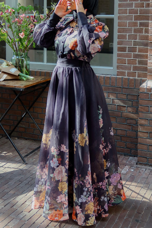 Black Floral Set