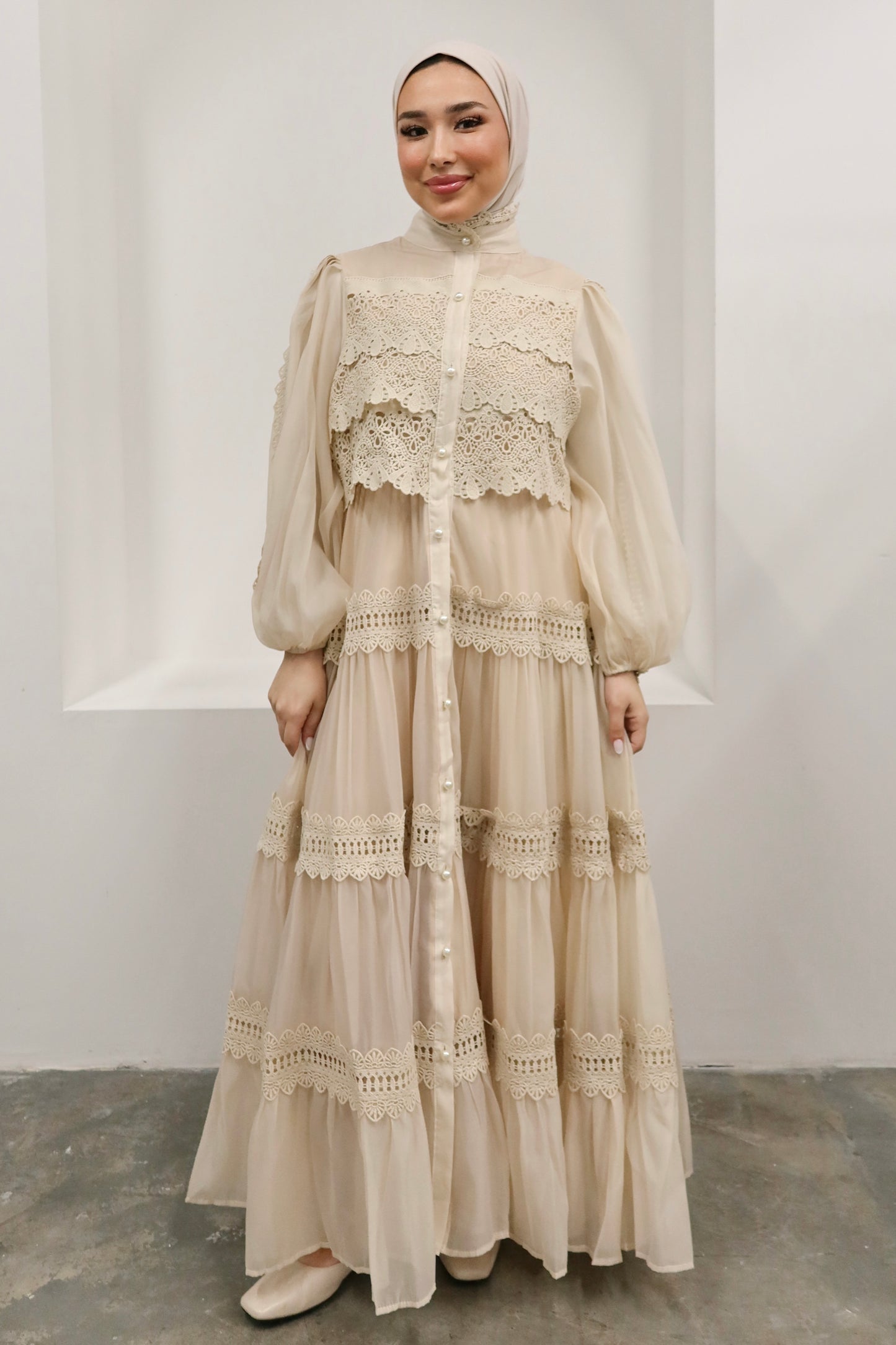 Organza Dress Beige