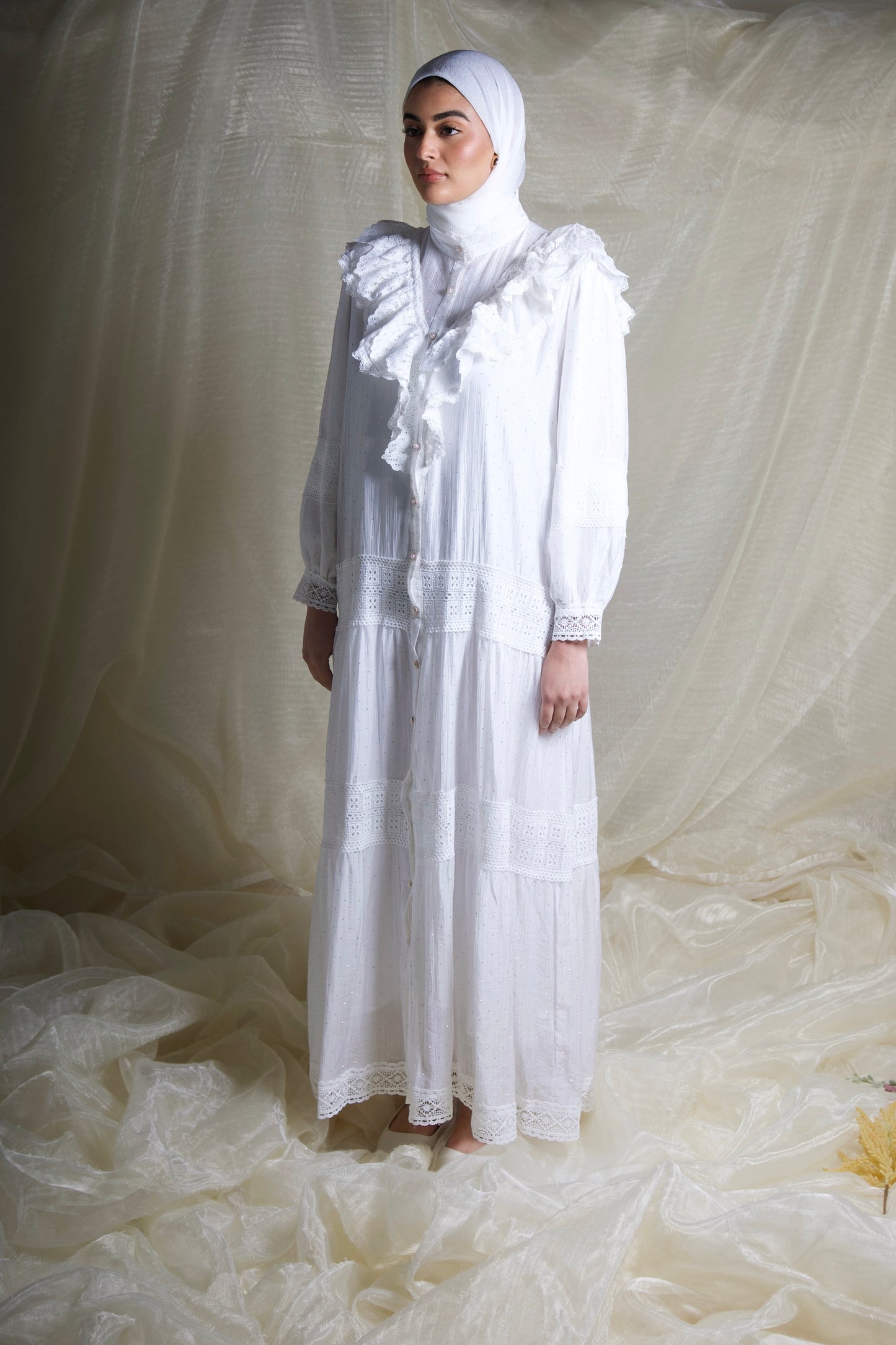 Romantic Laced Dress White