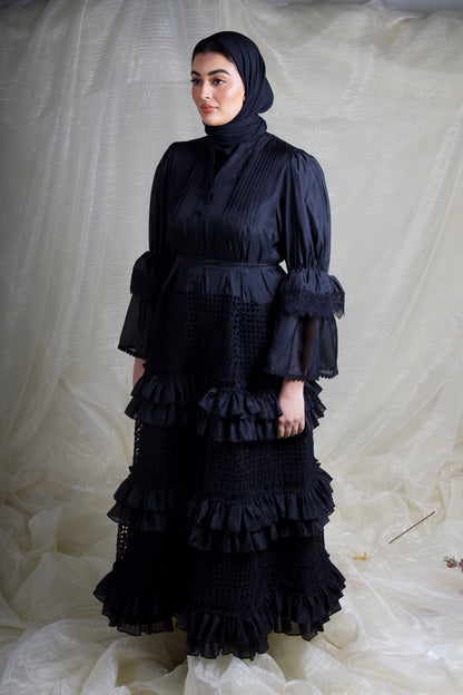 Romantic Layered Dress Black