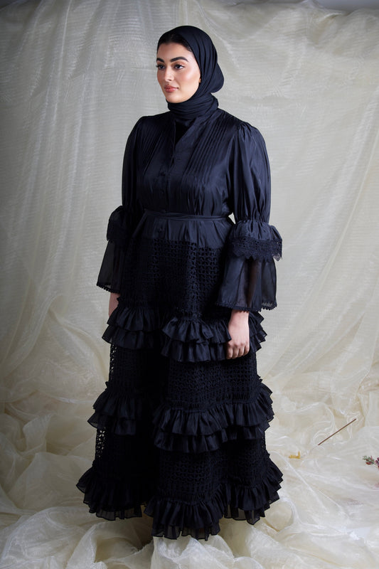 Romantic Layered Dress Black