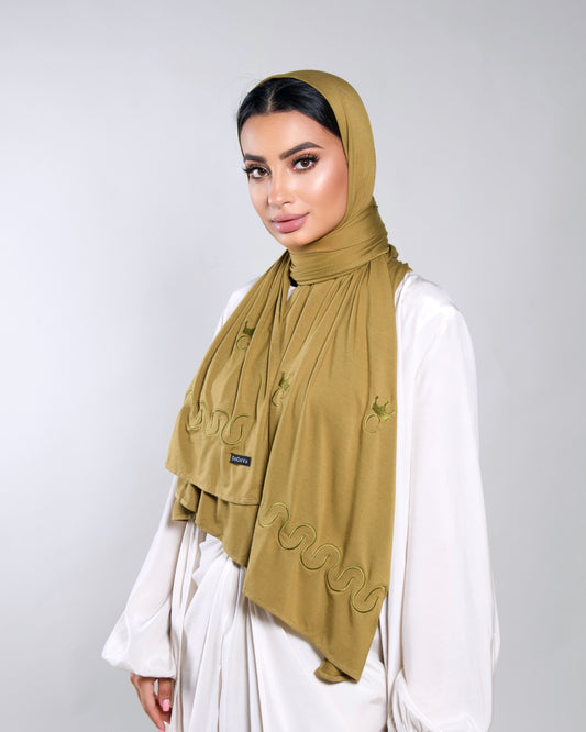 CoCoVa Bamboo Scarf Queen In Olive Green